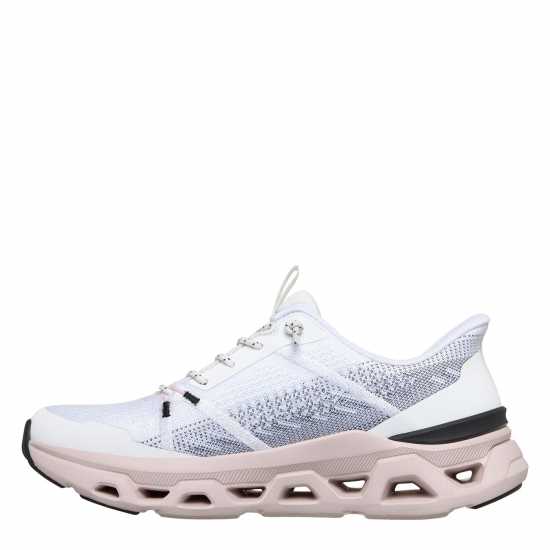 Skechers Маратонки Без Връзки Engineered Mesh Knotted Bungee Slip On Trainers Womens White/Pink 