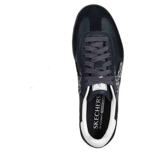 Skechers Duraleather & Suede Overlay Rhinest Low-Top Trainers Womens  