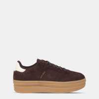 Jack Wills Women's Suede Low-Top Trainers Brown/Wht/Gum 