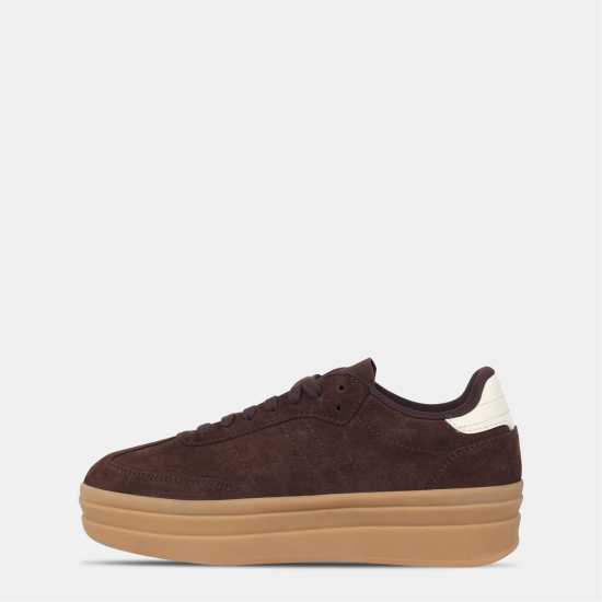 Jack Wills Women's Suede Low-Top Trainers Brown/Wht/Gum 