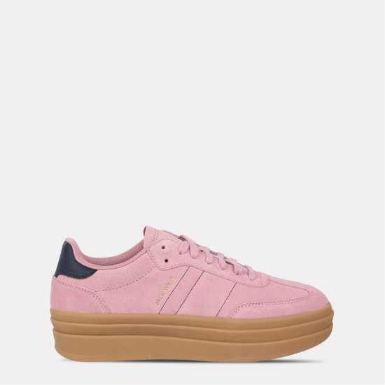 Jack Wills Women's Suede Low-Top Trainers Pink/Navy/Gum 