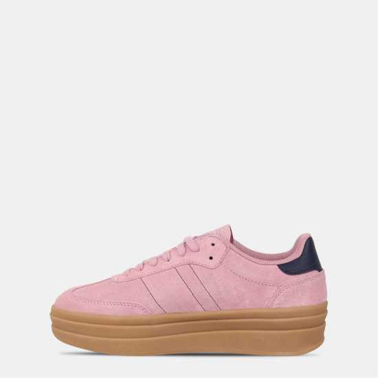 Jack Wills Women's Suede Low-Top Trainers Pink/Navy/Gum 