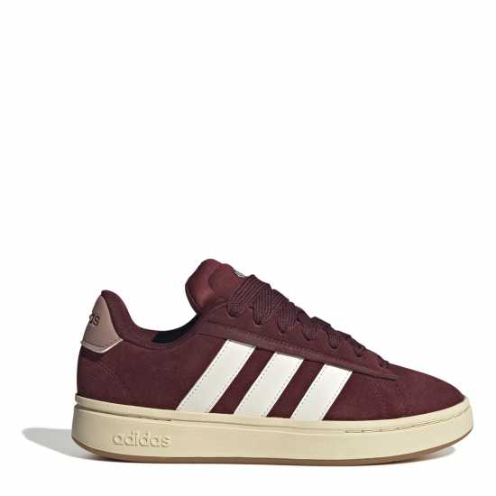 Adidas Grand Court Alpha 00S Low-Top Trainers Womens Burgundy/OffWht 