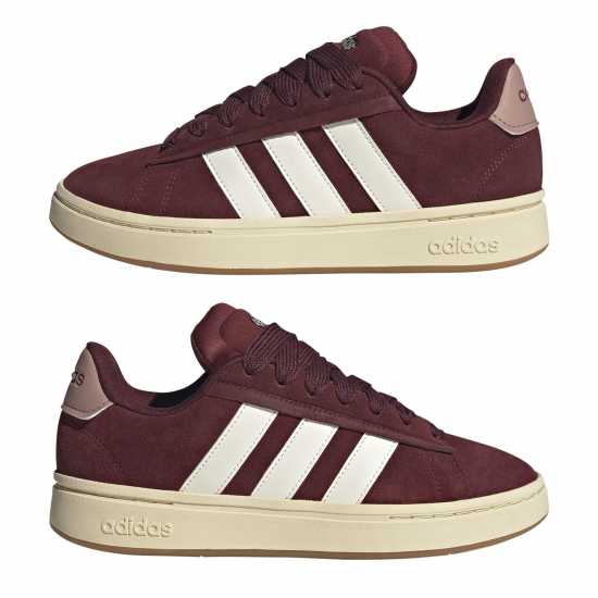 Adidas Grand Court Alpha 00S Low-Top Trainers Womens Burgundy/OffWht 