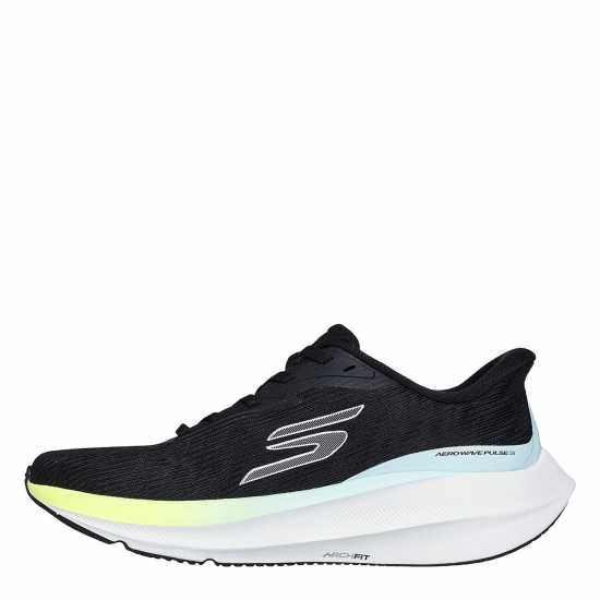 Skechers Aero Pulse Running Trainers Ladies Black/Yellow 