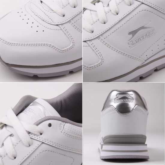 Slazenger Classic Trainers Ladies Бяло/сребро Дамски маратонки
