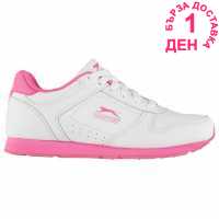 Slazenger Класически Дамски Маратонки Classic Ladies Trainers White/Cerise Дамски високи кецове