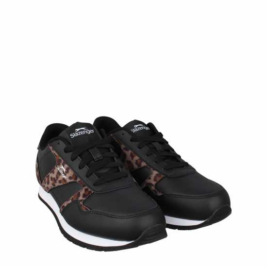 Дамски маратонки Slazenger Classic Trainers Ladies Черно/Леопард Slazenger Classic Trainers Ladies Черно/Леопард Дамски маратонки