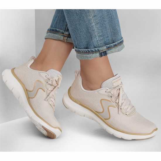 Skechers Маратонки Без Връзки Flex Appeal 5.0 Slip On Trainers Womens Natural/Gold 