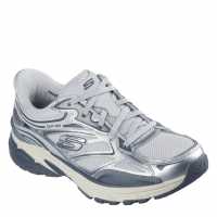 Skechers Metallic Overlay Mesh Lace-Up Slip- Runners Womens  