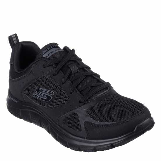 Skechers Women's Track Casual Low-Top Trainers Black/Black 