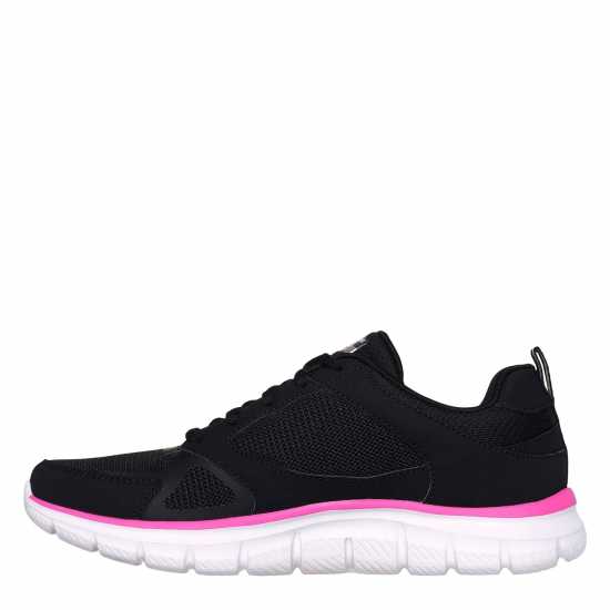 Skechers Women's Track Casual Low-Top Trainers Black/Pink 