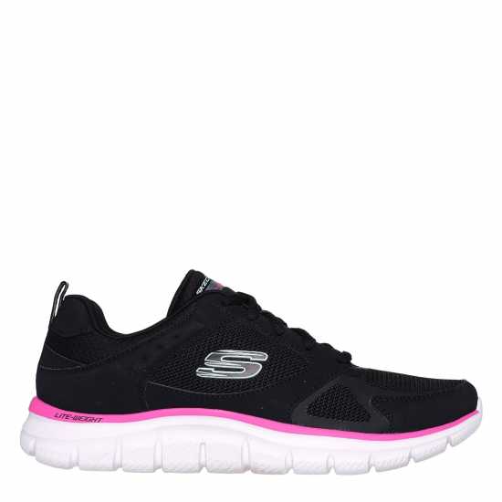 Skechers Women's Track Casual Low-Top Trainers Black/Pink 