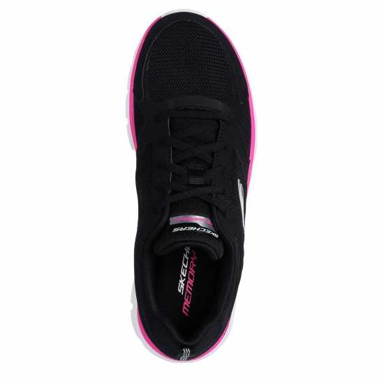 Skechers Women's Track Casual Low-Top Trainers Black/Pink 