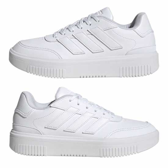 Дамски маратонки Adidas Courtblock Trainers Три бяло Adidas Courtblock Trainers Три бяло Дамски маратонки