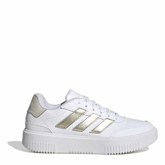 Дамски маратонки Adidas Courtblock Trainers Бяло/Златно Adidas Courtblock Trainers Бяло/Златно Дамски маратонки
