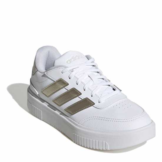 Дамски маратонки Adidas Courtblock Trainers Бяло/Златно Adidas Courtblock Trainers Бяло/Златно Дамски маратонки