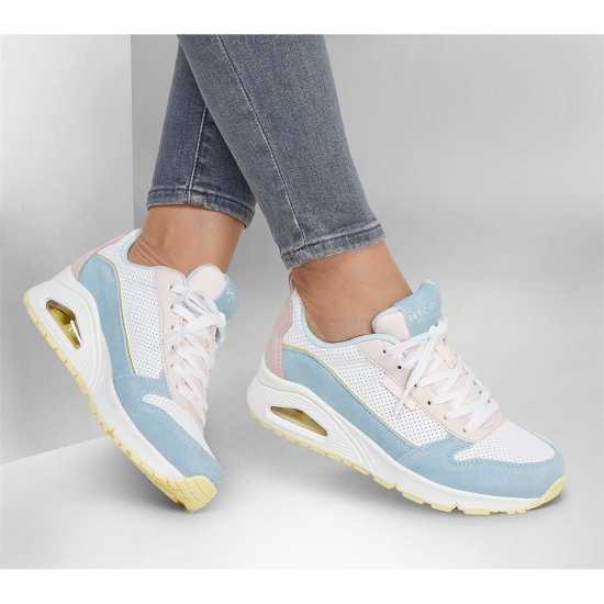 Skechers Маратонки Велур Women's Suede Classic Low-Top Trainers Light Blue/Pink 