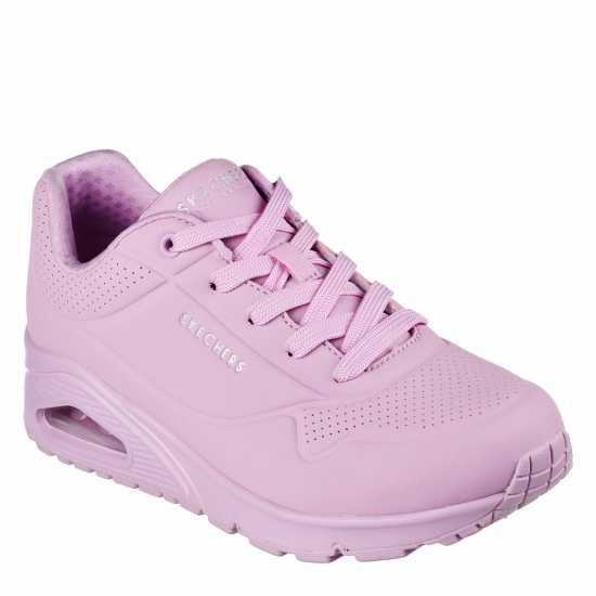 Skechers Bright Pastel Durabuck Lace Up Fash Low-Top Trainers Womens  