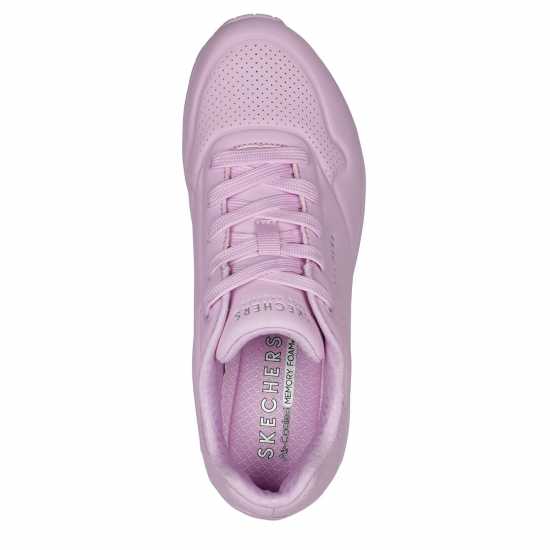 Skechers Bright Pastel Durabuck Lace Up Fash Low-Top Trainers Womens  