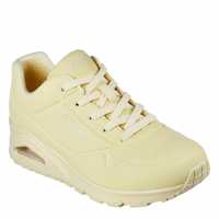 Skechers Bright Pastel Durabuck Lace Up Fash Low-Top Trainers Womens Yellow 