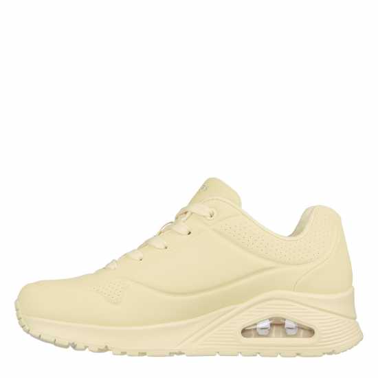 Skechers Bright Pastel Durabuck Lace Up Fash Low-Top Trainers Womens Yellow 