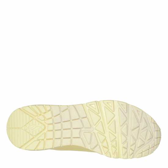 Skechers Bright Pastel Durabuck Lace Up Fash Low-Top Trainers Womens Yellow 