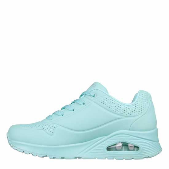 Skechers Bright Pastel Durabuck Lace Up Fash Low-Top Trainers Womens Mint 