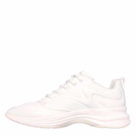 Skechers Glossed Hot Melt Embossed Neoprene Low-Top Trainers Womens White 