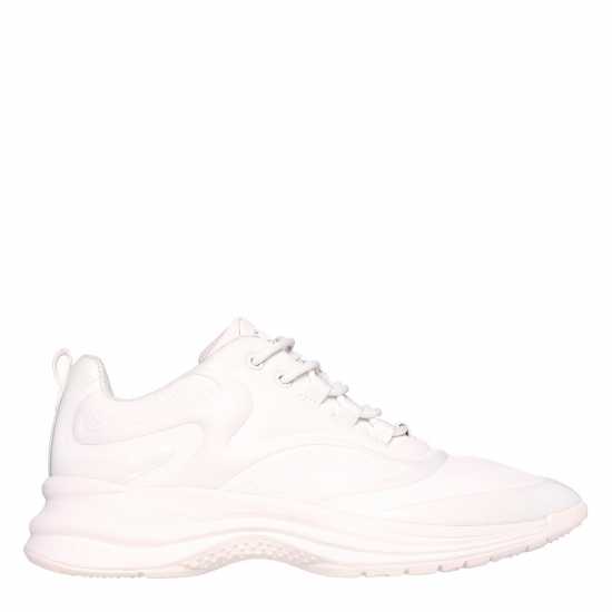 Skechers Glossed Hot Melt Embossed Neoprene Low-Top Trainers Womens White 