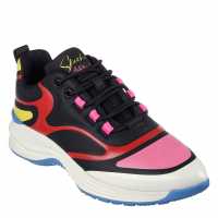 Skechers Glossed Hot Melt Embossed Neoprene Low-Top Trainers Womens Black/Multi 