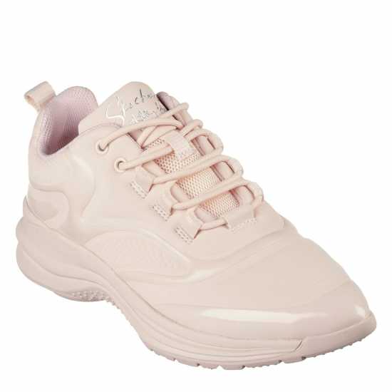 Skechers Glossed Hot Melt Embossed Neoprene Low-Top Trainers Womens Blush 