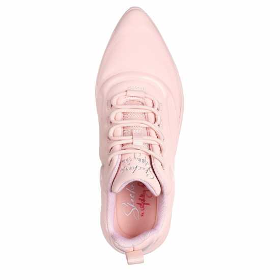 Skechers Glossed Hot Melt Embossed Neoprene Low-Top Trainers Womens Blush 