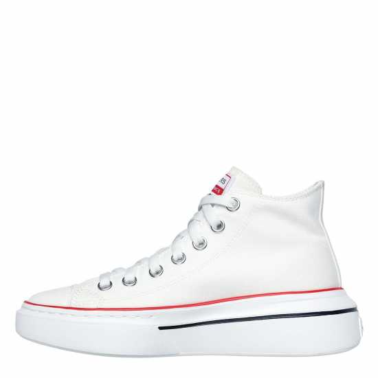 Skechers Women's Canvas Air Cooled Classic Low-Top Trainers White 
