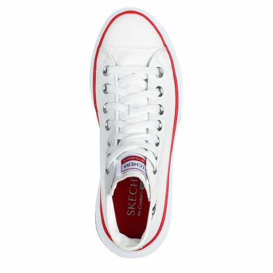 Skechers Women's Canvas Air Cooled Classic Low-Top Trainers White 