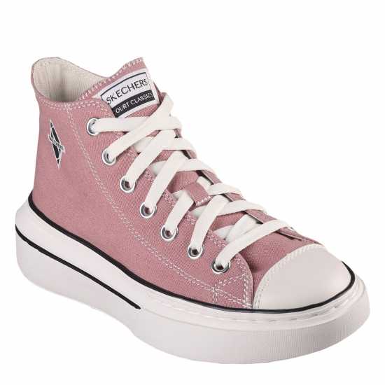 Skechers Women's Canvas Air Cooled Classic Low-Top Trainers Rose 