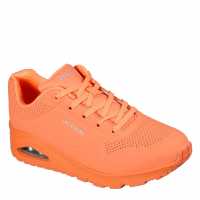 Skechers Durabuck Lace Up Sneaker Low-Top Trainers Womens Orange 