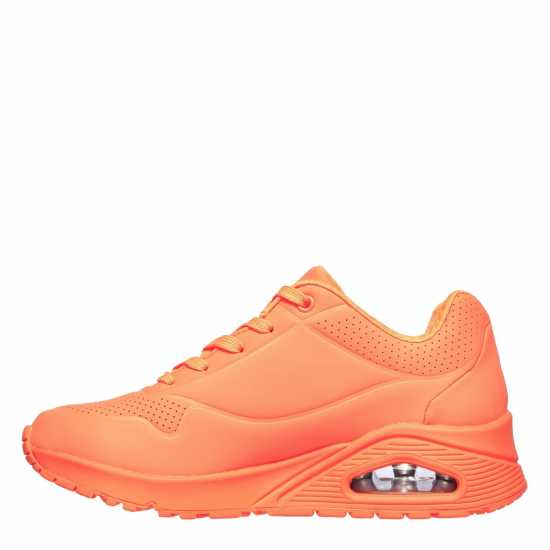 Skechers Durabuck Lace Up Sneaker Low-Top Trainers Womens Orange 