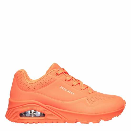 Skechers Durabuck Lace Up Sneaker Low-Top Trainers Womens Orange 