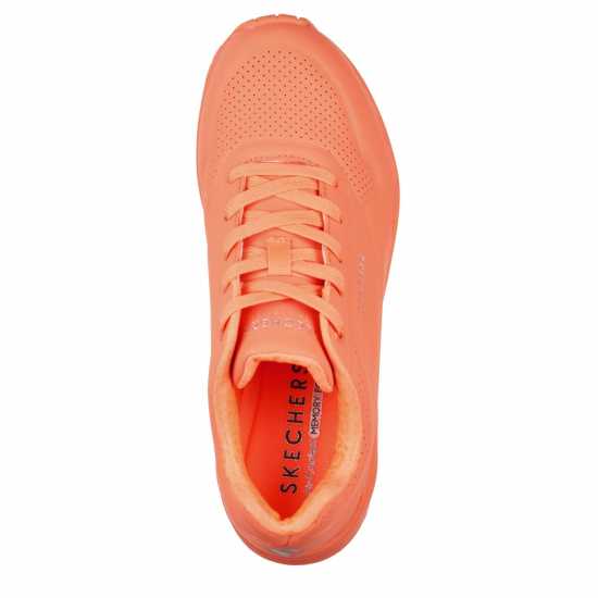 Skechers Durabuck Lace Up Sneaker Low-Top Trainers Womens Orange 