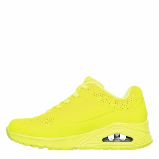 Skechers Women's Durabuck Lace Up Classic Low-Top Trainers Neon Yellow 