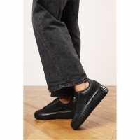 Lace Up Trainer With Diamante Pattern And Chunky Sole  