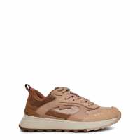Skechers Duraleather & Mesh W Suede Overlays Low-Top Trainers Womens Tan/Chestnut Дамски маратонки