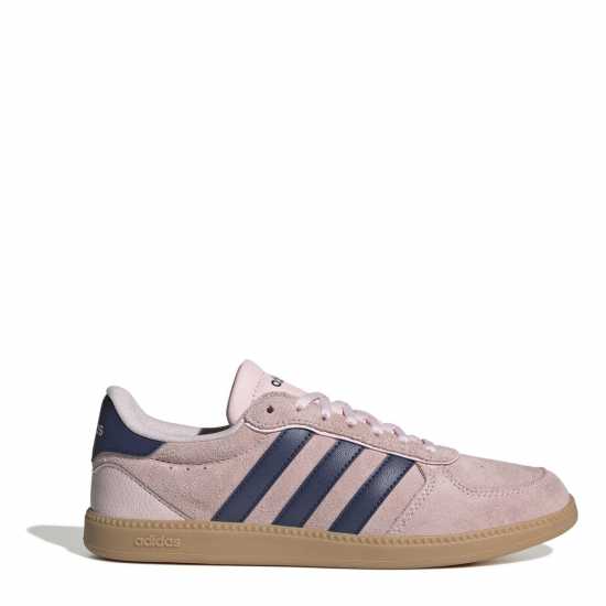 Adidas Breaknet Sleek Suede Trainers Womens Pink/Navy/Gum 