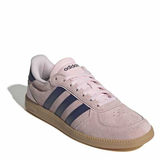 Adidas Breaknet Sleek Suede Trainers Womens Pink/Navy/Gum 