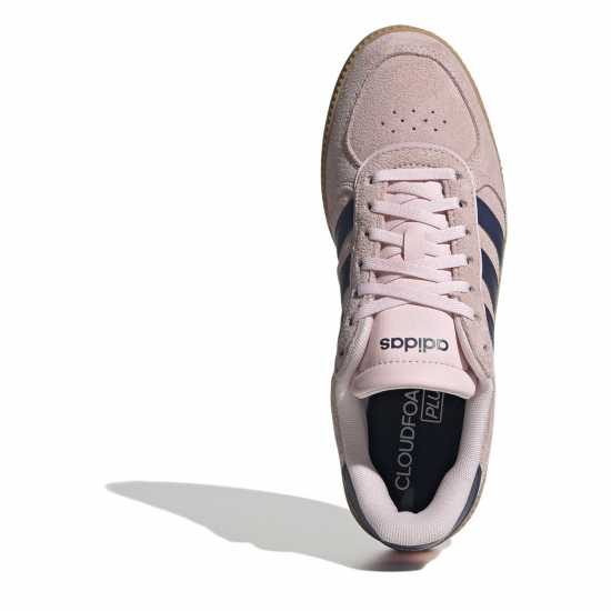 Adidas Breaknet Sleek Suede Trainers Womens Pink/Navy/Gum 