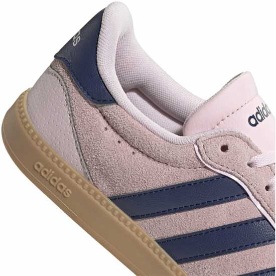 Adidas Breaknet Sleek Suede Trainers Womens Pink/Navy/Gum 
