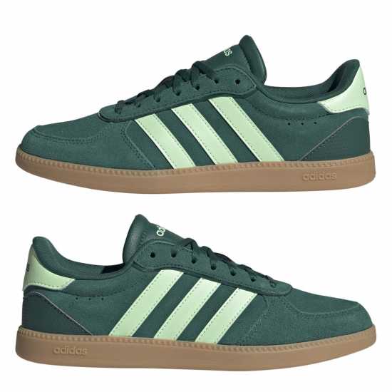 Adidas Breaknet Sleek Suede Trainers Womens Green/Mint/Gum 