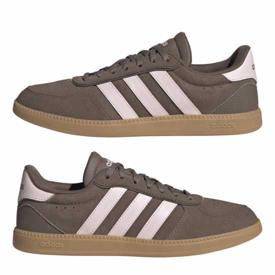 Adidas Breaknet Sleek Suede Trainers Womens Brown/Pink 