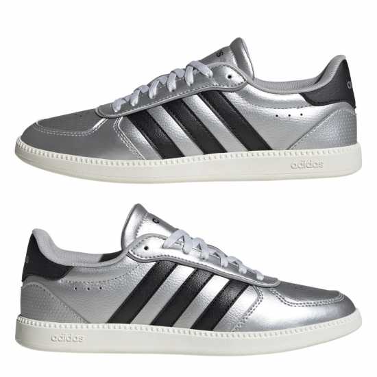 Adidas Breaknet Sleek Trainers Womens Slvr/Blk/Wte 